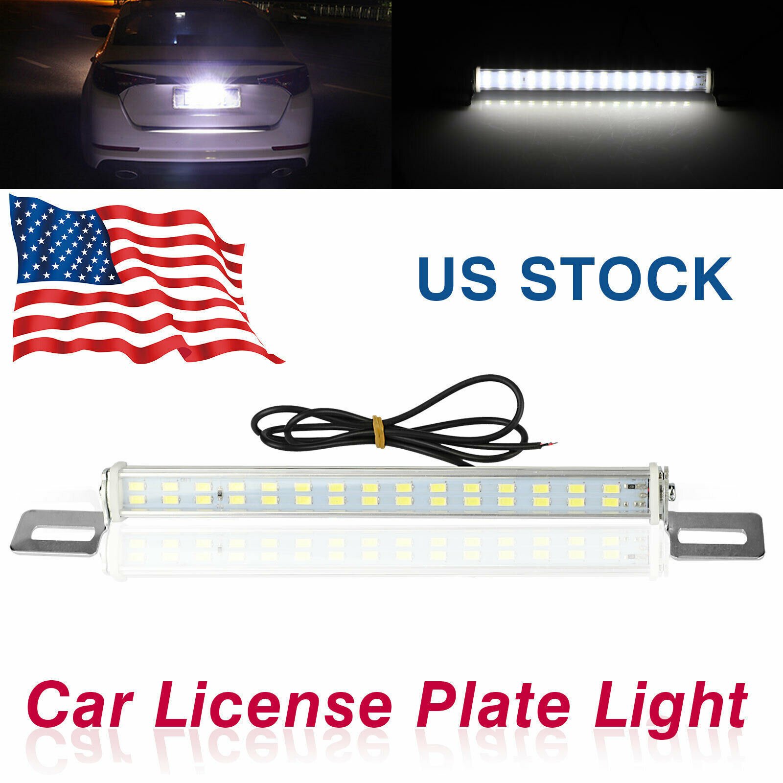 Universal License Plate LED Lamp Back Light Bar For Car SUV Truck RV 6000K Whit