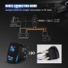 Led Light Switch Off Road Lights LED Light Bar On-Off Whip Tech Whip Rocker Switch with Jumper Wire, 5 Pin, 20 Amp, 12V LED Lights Led Light Switch (O