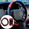 Car SUV Red Universal Microfiber Leather Steering Wheel Cover 15" For Honda Jeep