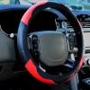 Car SUV Red Universal Microfiber Leather Steering Wheel Cover 15" For Honda Jeep