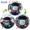 Car SUV Red Universal Microfiber Leather Steering Wheel Cover 15" For Honda Jeep