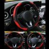 Car SUV Red Universal Microfiber Leather Steering Wheel Cover 15" For Honda Jeep