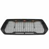 Grille For 2016-2018 Toyota Tacoma ABS Mesh With 3 Amber LED Light Matte Black