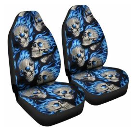 Car Seat Cover All-Inclusive Classic Skull Printing Universal Cross-Border Amazon Ebaywish Aliexpress Hot Style (Option: 3 color-Double)