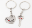 Creative Metal Couple Keychain Heart Smiley Keychain Pendant Set