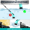 Electric Spin Scrubber; Portable Rechargeable Cordless Bathroom Scrubber; with Adjustable Handle; 7 Multi-Purpose Cleaning Brush Heads; for Cleaning T