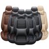 5D 5 Seats Car Seat Covers Full Set Leather Front Rear Back Padded Universal Fit