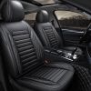 5D 5 Seats Car Seat Covers Full Set Leather Front Rear Back Padded Universal Fit