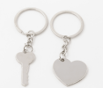 Creative Metal Couple Keychain Heart Smiley Keychain Pendant Set